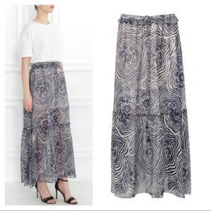 Chloe Floral Waves on Silk Skirt** US 10
